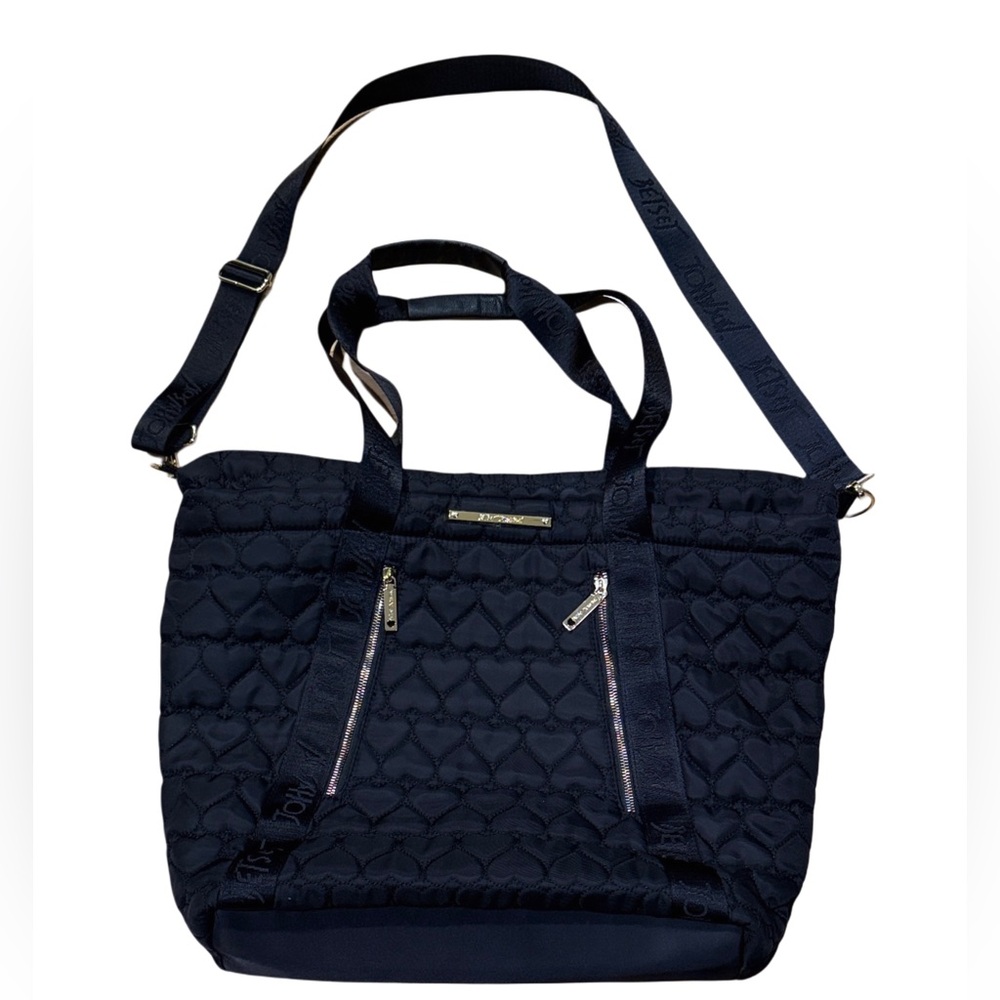 Betsey Johnson Black Weekender Tote with Gold-Tone Hardware